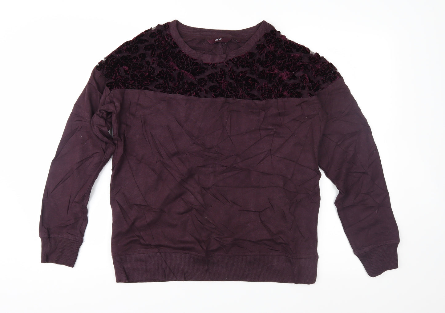 NEXT Womens Purple Floral  Pullover Sweatshirt Size 12