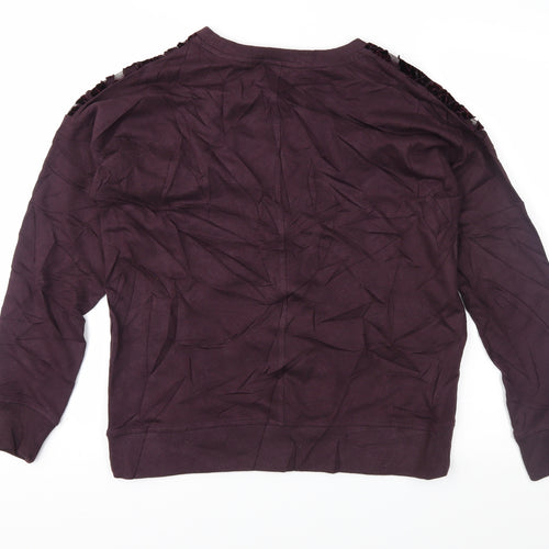 NEXT Womens Purple Floral  Pullover Sweatshirt Size 12