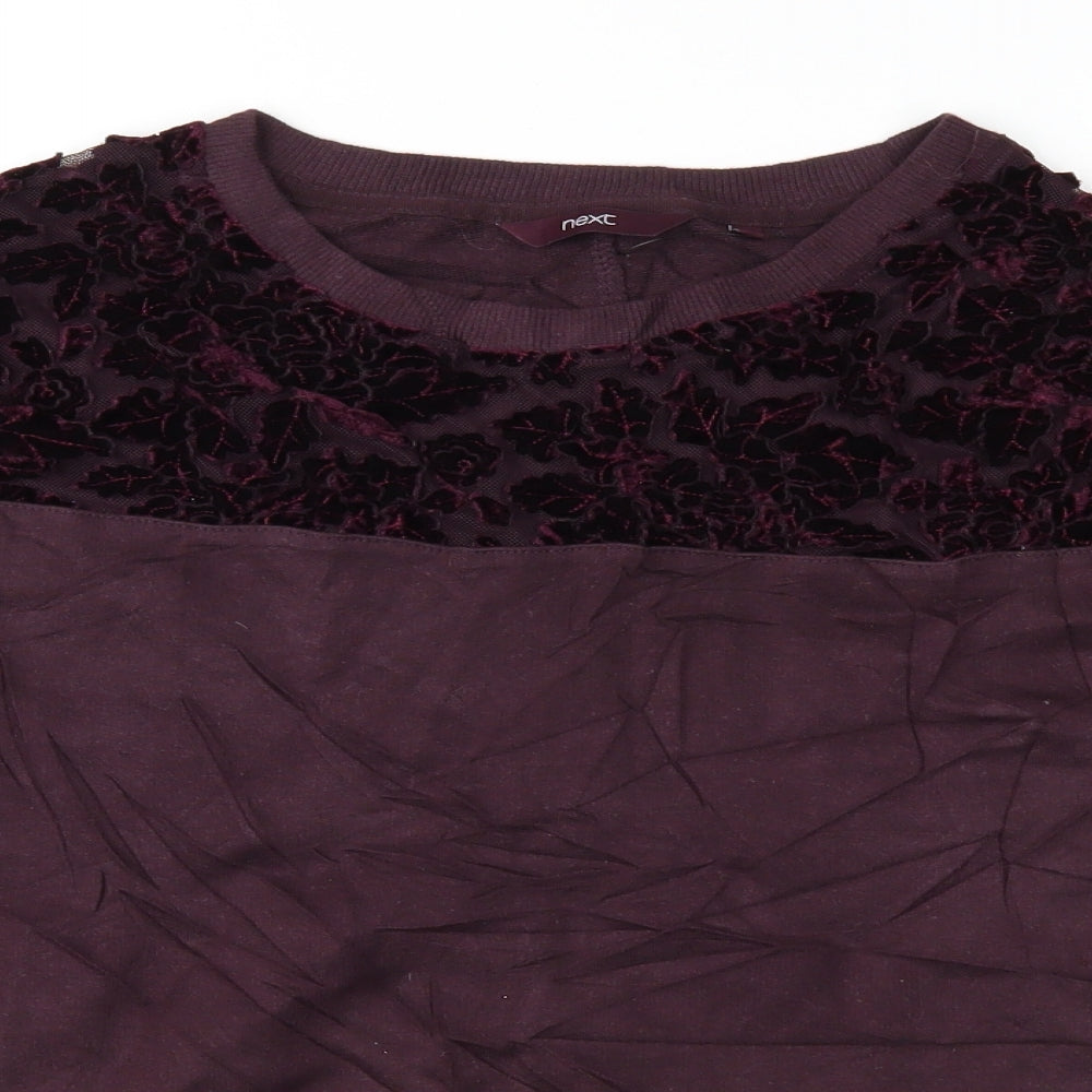 NEXT Womens Purple Floral  Pullover Sweatshirt Size 12