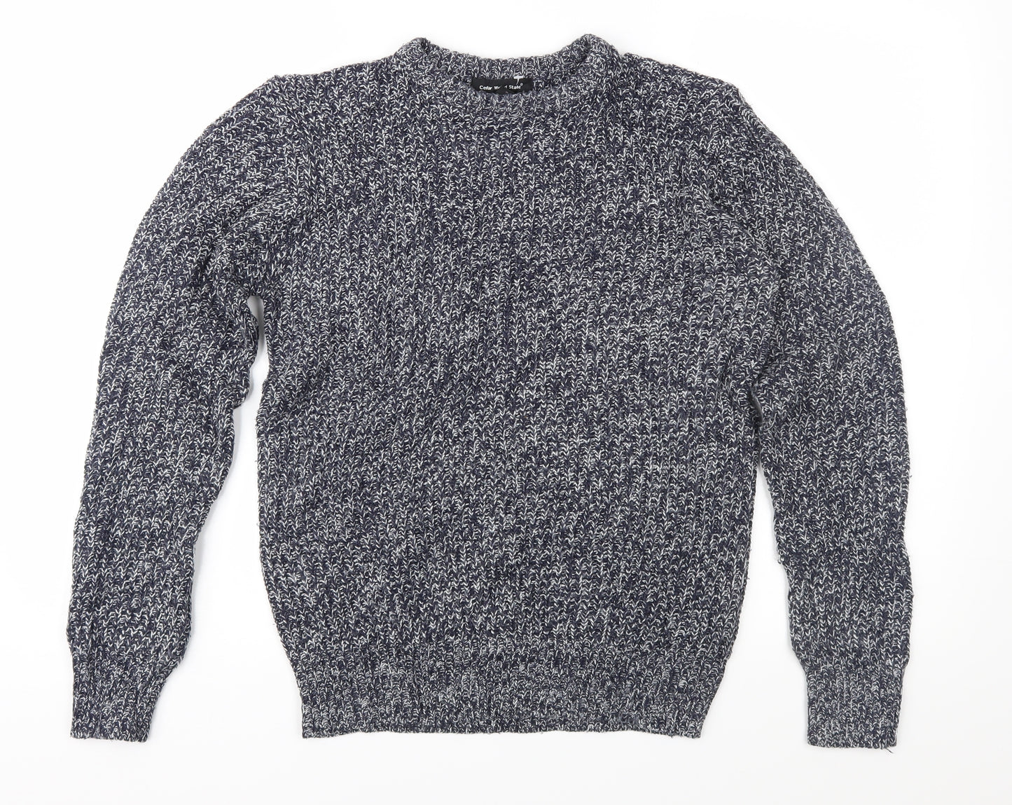 Cedar Wood State Mens Blue  Knit Pullover Jumper Size S