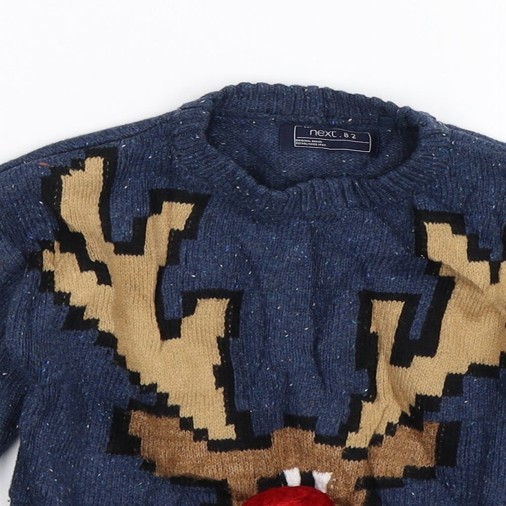 NEXT Boys Blue   Pullover Jumper Size 6 Years  - Christmas