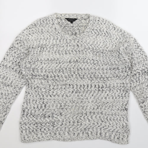 Amara Womens White  Knit Pullover Jumper Size L