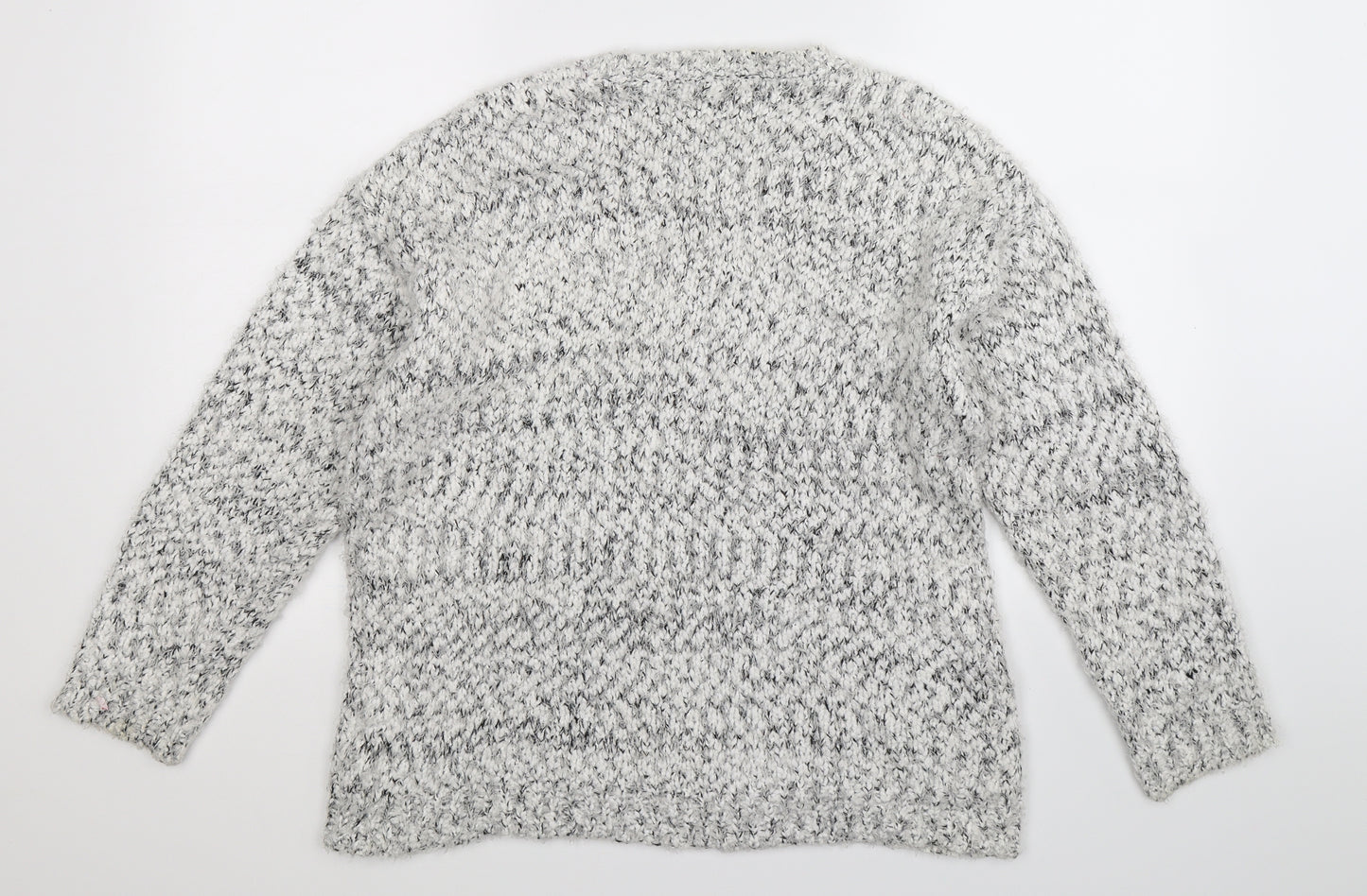 Amara Womens White  Knit Pullover Jumper Size L