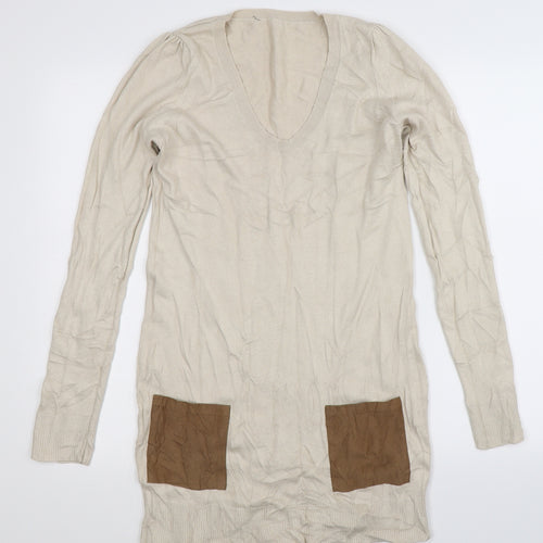 Dorothy Perkins Womens Beige  Knit Pullover Jumper Size 10