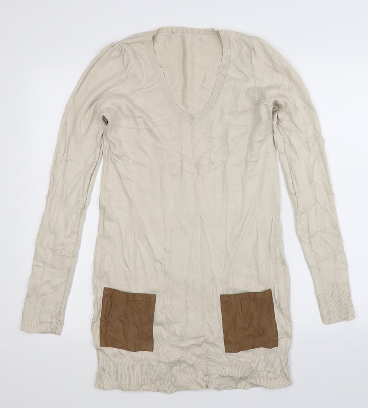 Dorothy Perkins Womens Beige Knit Pullover Jumper Size 10