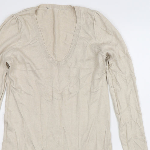 Dorothy Perkins Womens Beige  Knit Pullover Jumper Size 10