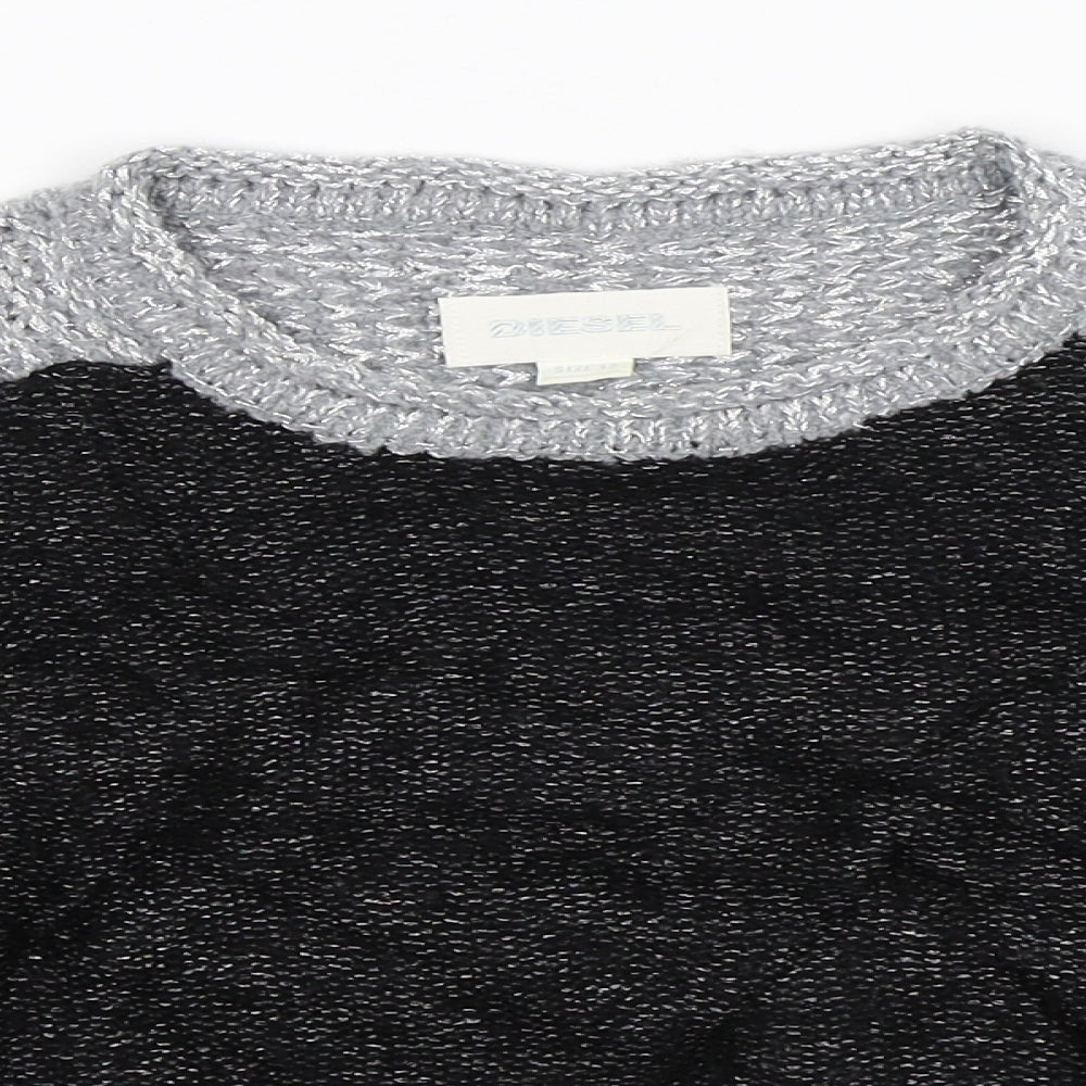 Diesel Womens Black  Knit Pullover Jumper Size 12