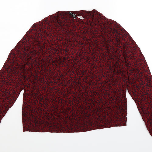 Divided Womens Red  Knit Pullover Jumper Size XS