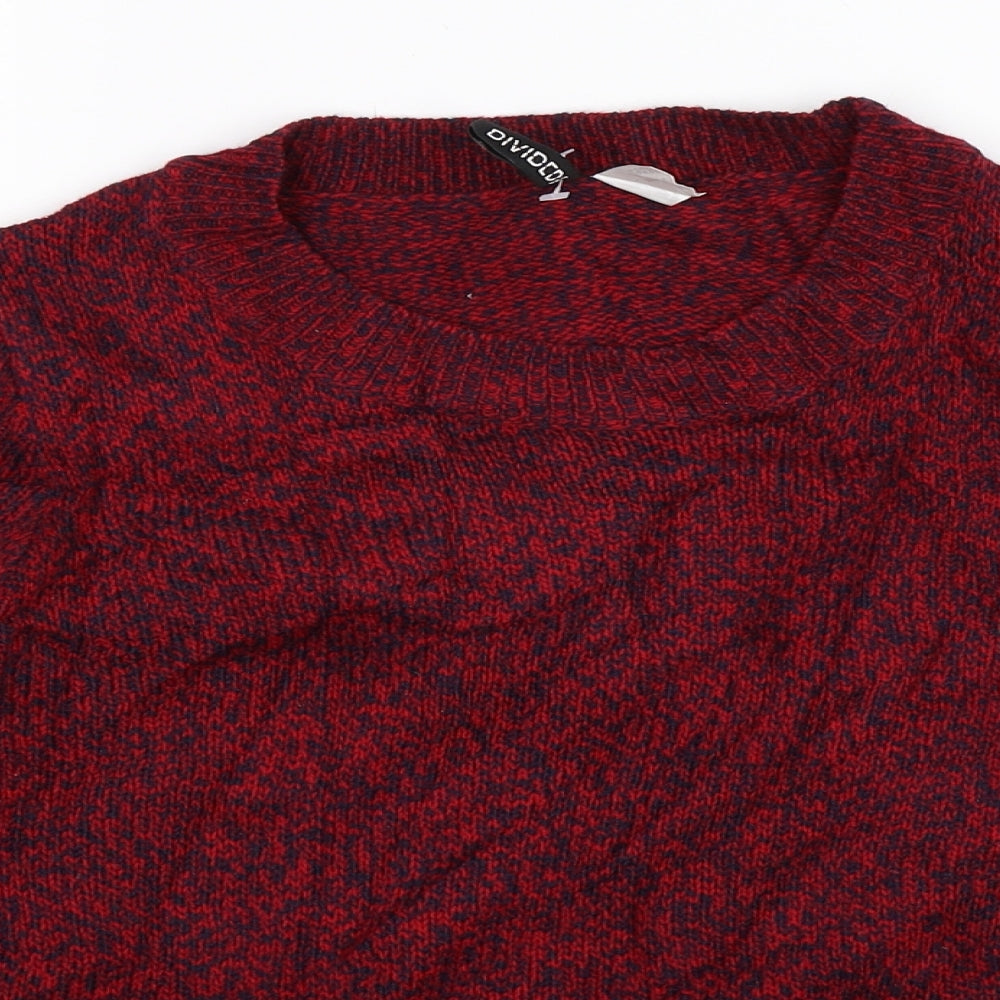 Divided Womens Red  Knit Pullover Jumper Size XS