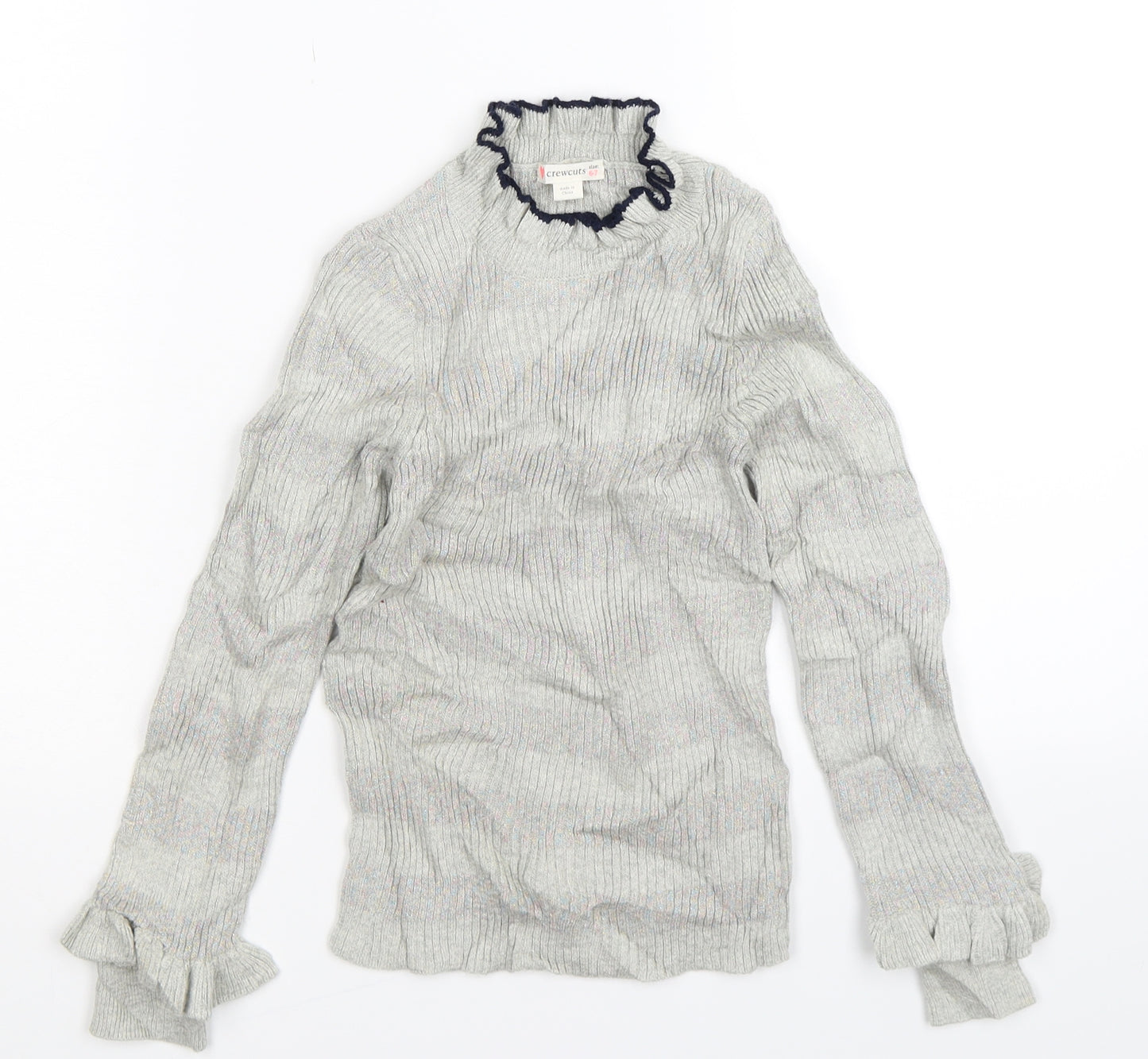 Crew Cuts Girls Grey  Knit Pullover Jumper Size 5-6 Years