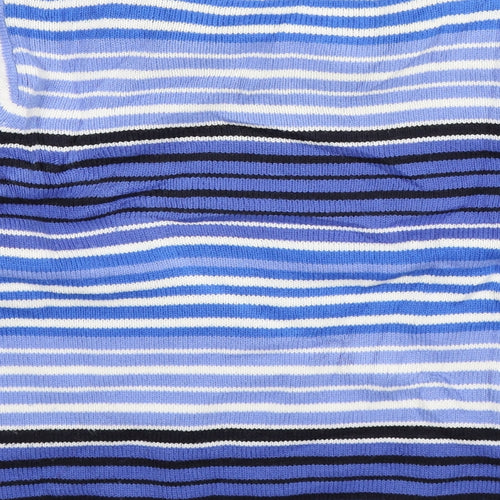 EWM Womens Blue Striped Knit Pullover Jumper Size 12