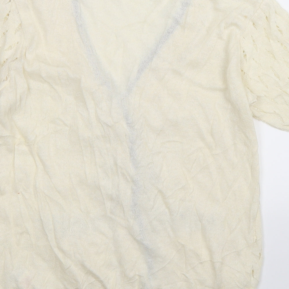 Atmosphere Womens White  Knit Cardigan Jumper Size 12