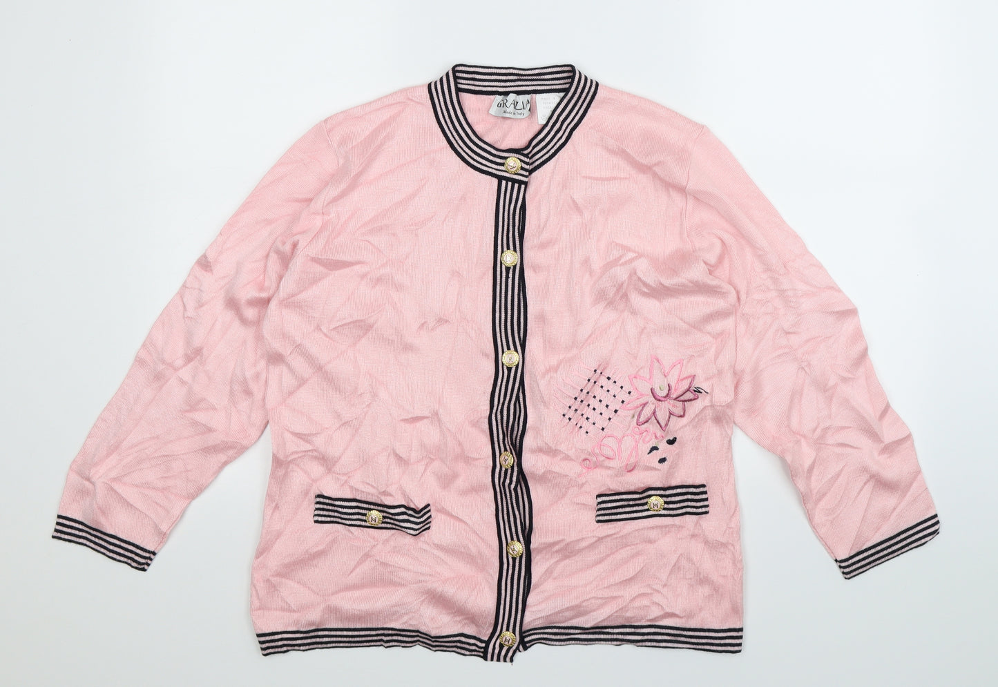 Grazia Womens Pink  Knit Cardigan Jumper Size 14