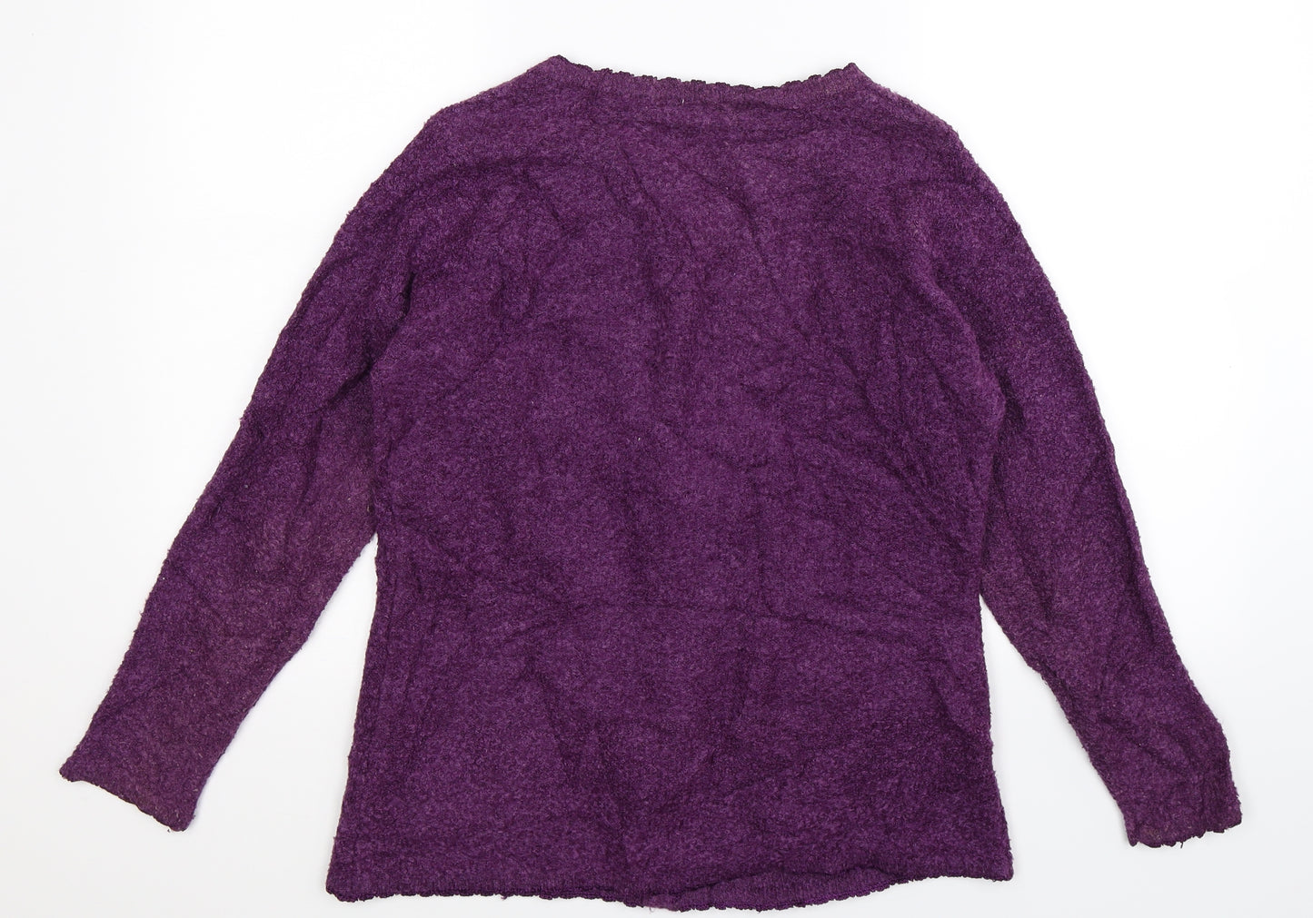 BM Womens Purple  Knit Cardigan Jumper Size S