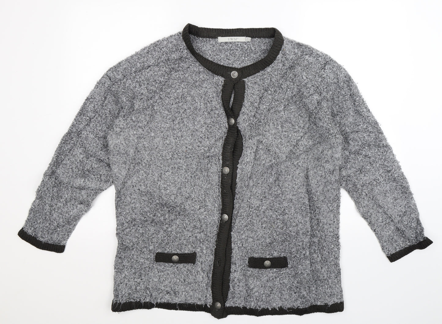 EWM Womens Grey  Knit Cardigan Jumper Size 24