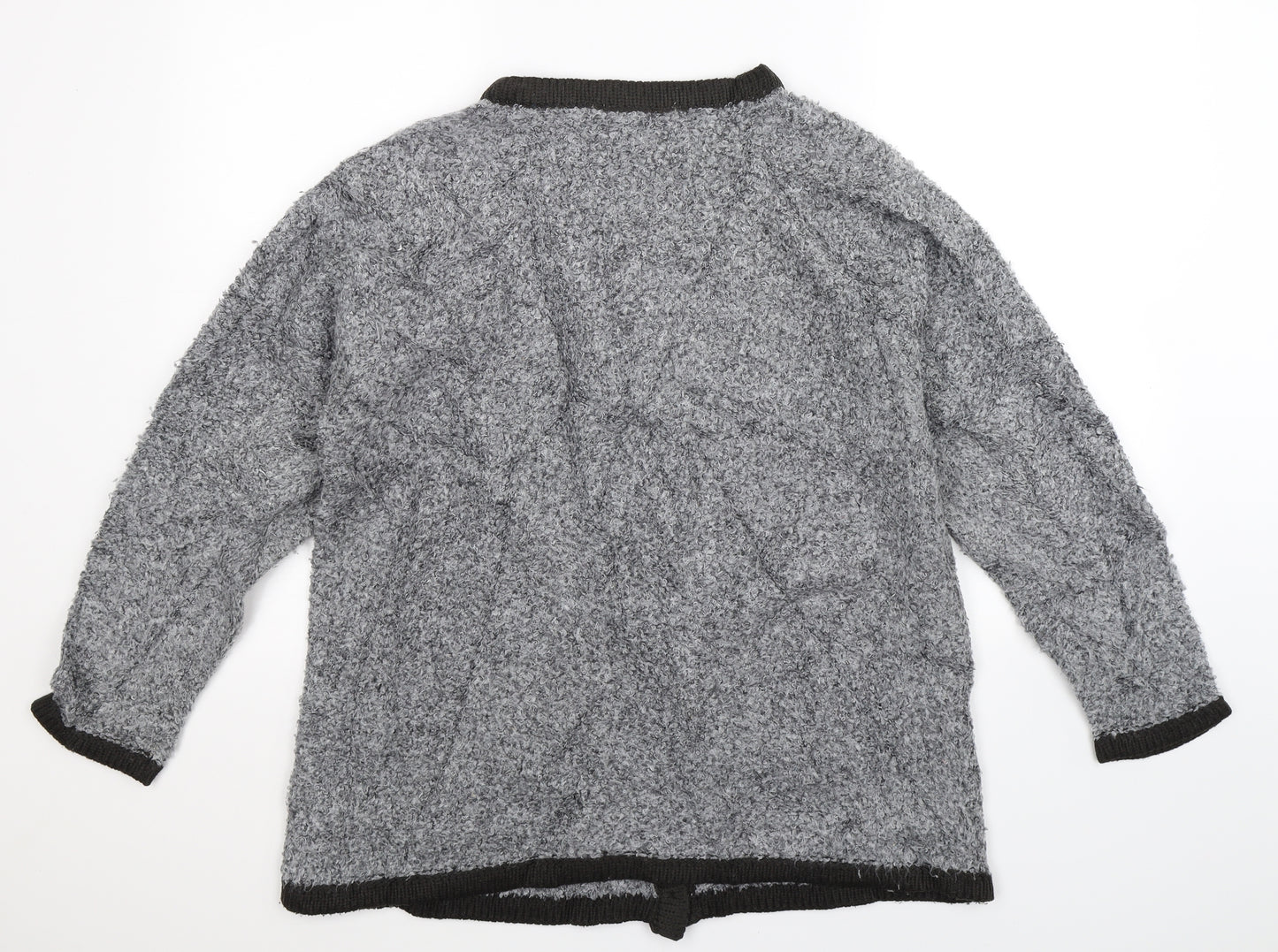 EWM Womens Grey  Knit Cardigan Jumper Size 24