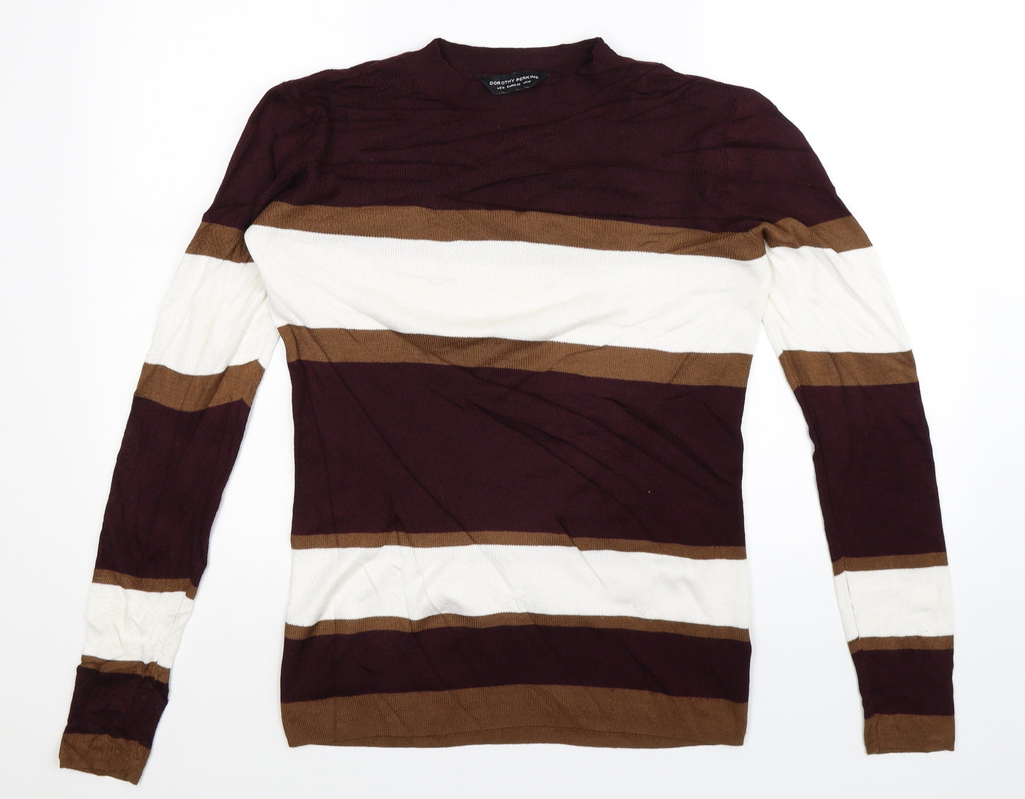 Dorothy Perkins Womens Multicoloured Striped Knit Pullover Jumper Size 14