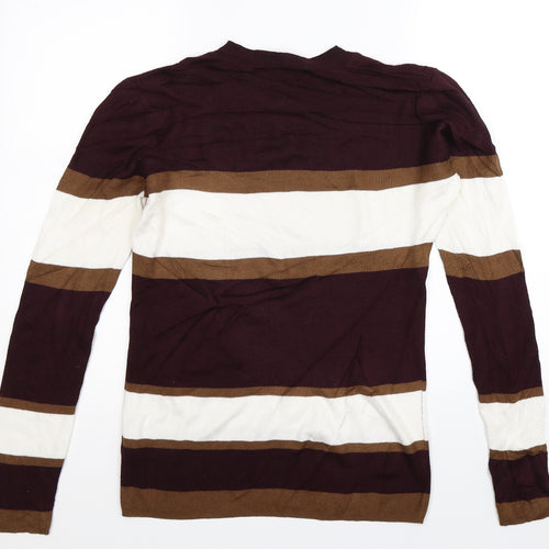 Dorothy Perkins Womens Multicoloured Striped Knit Pullover Jumper Size 14