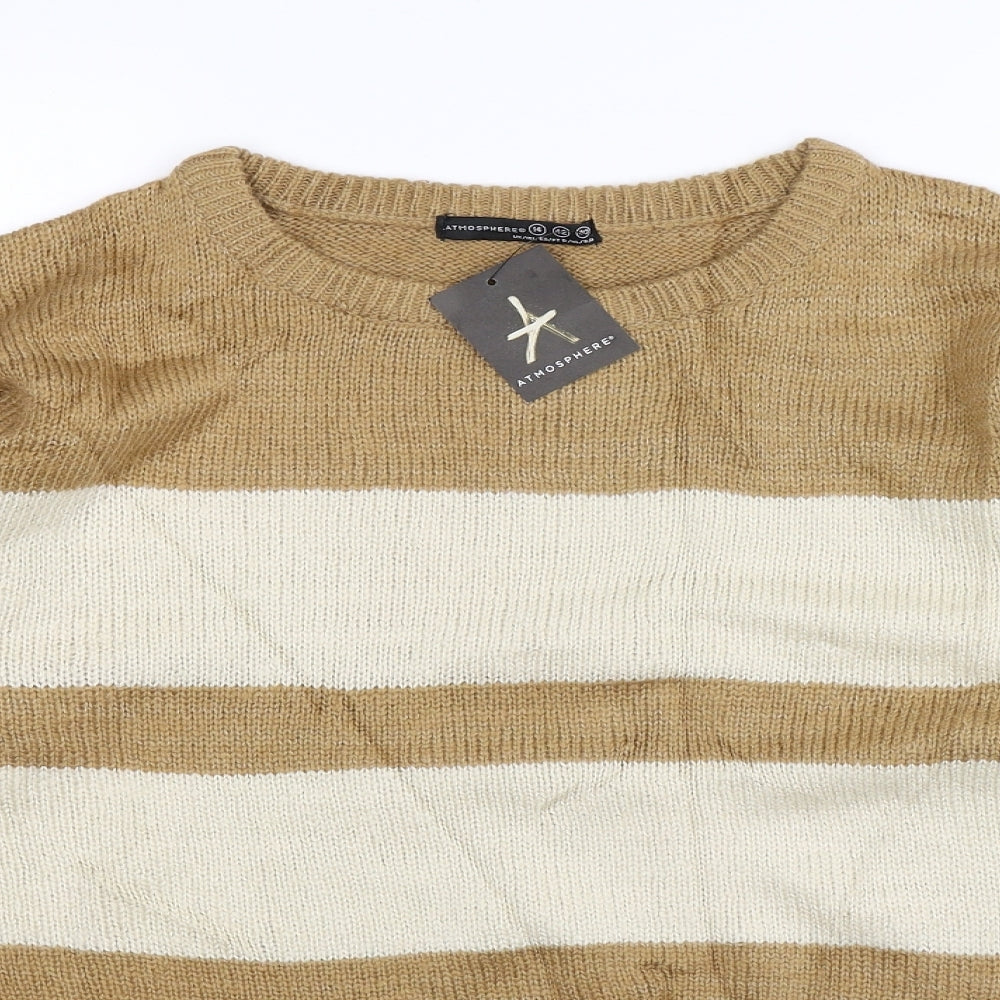 Atmosphere Womens Beige  Knit Pullover Jumper Size 14