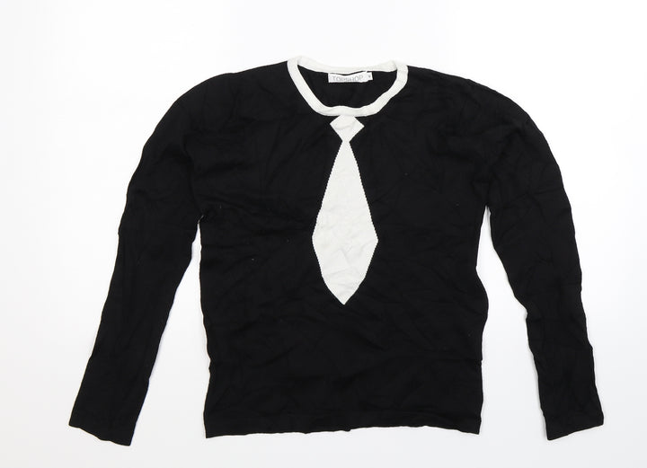 Topshop Womens Black  Knit Pullover Jumper Size 8