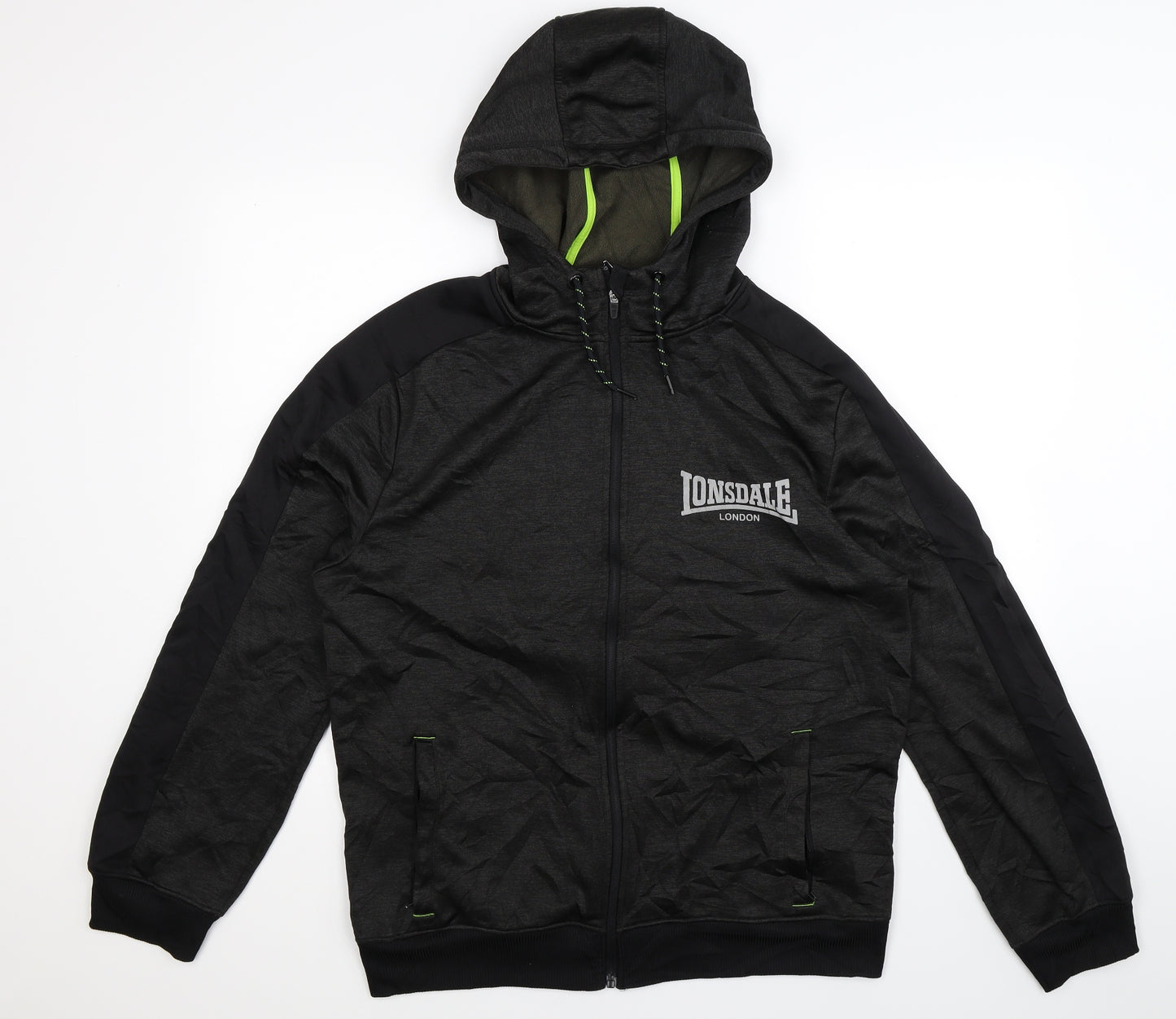 Lonsdale Mens Grey   Full Zip Hoodie Size 2XL