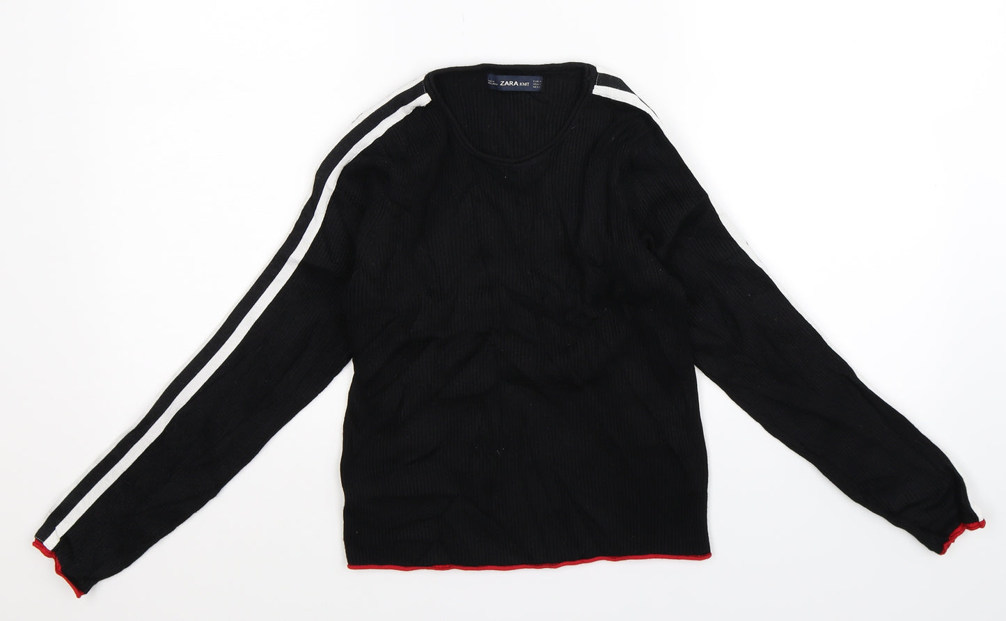 Zara Womens Black  Knit Pullover Jumper Size M
