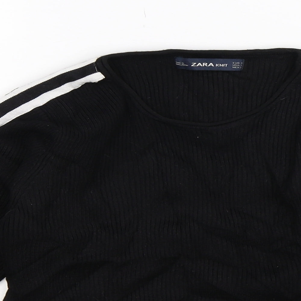 Zara Womens Black  Knit Pullover Jumper Size M