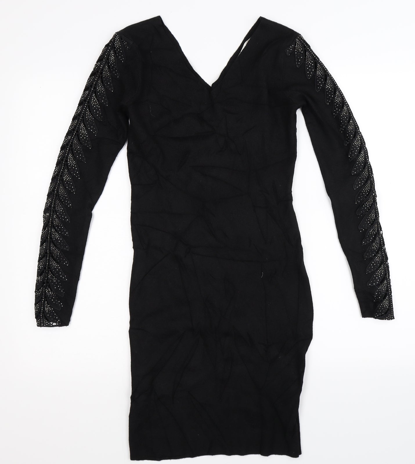 Mc Lorene Womens Black  Knit Jumper Dress  One Size