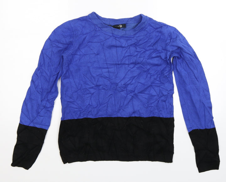 FOREVER 21 Womens Blue Knit Pullover Jumper Size S