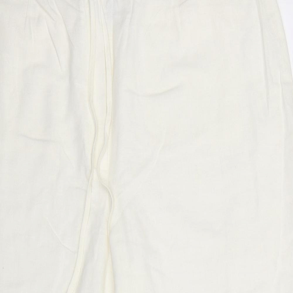 NEXT Womens White   Cropped Trousers Size 20 L25 in