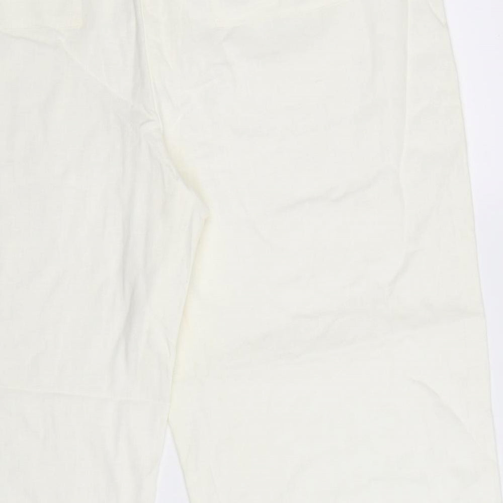 NEXT Womens White   Cropped Trousers Size 20 L25 in