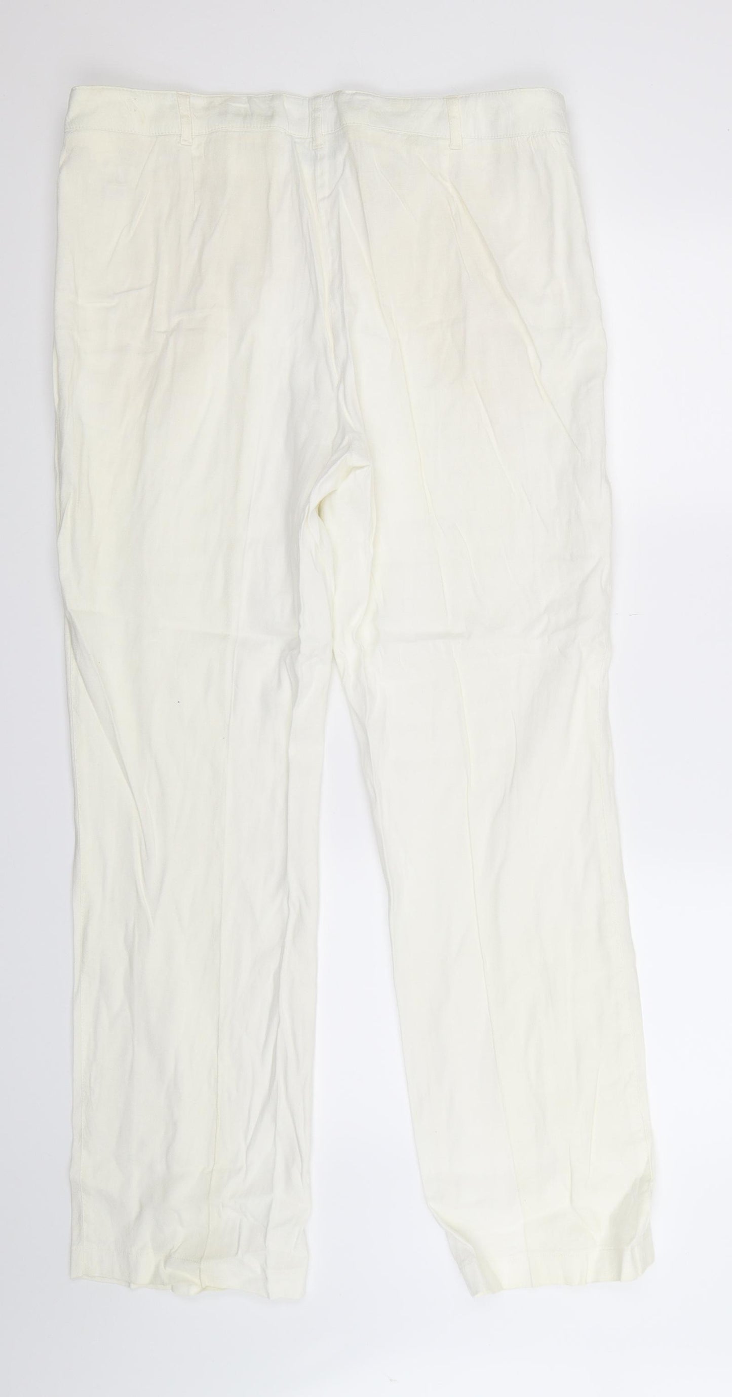 Marks and Spencer Womens White   Trousers  Size 18 L31 in