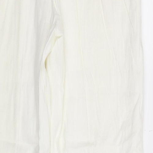 Marks and Spencer Womens White   Trousers  Size 18 L31 in