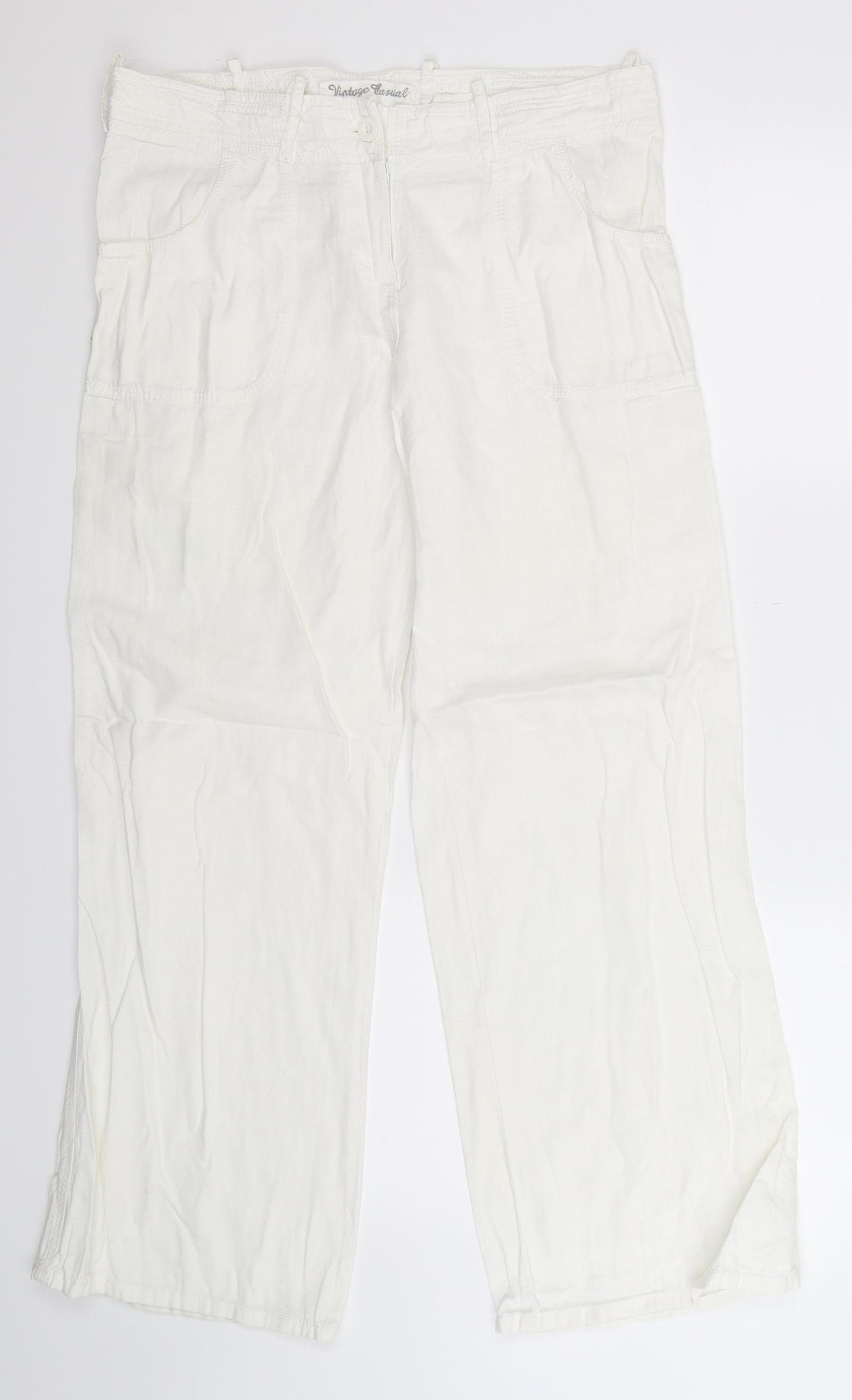 New Look Womens White   Trousers  Size 10 L29 in