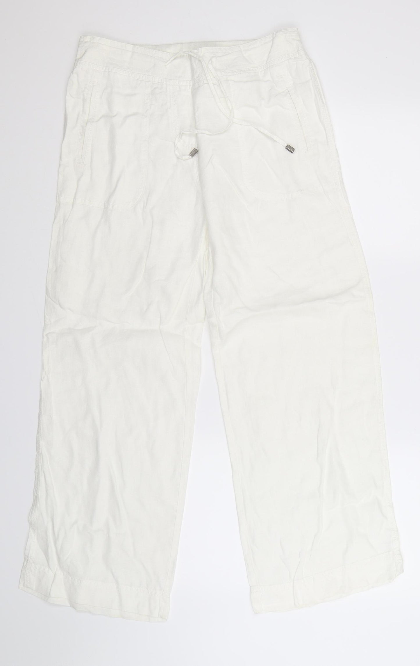 Marks and Spencer Womens White   Trousers  Size 10 L28 in
