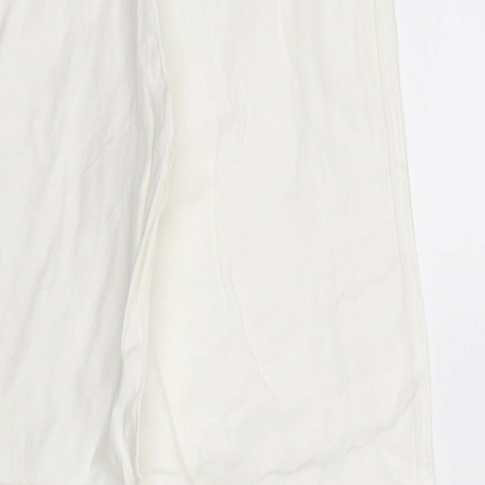 Marks and Spencer Womens White   Trousers  Size 10 L28 in