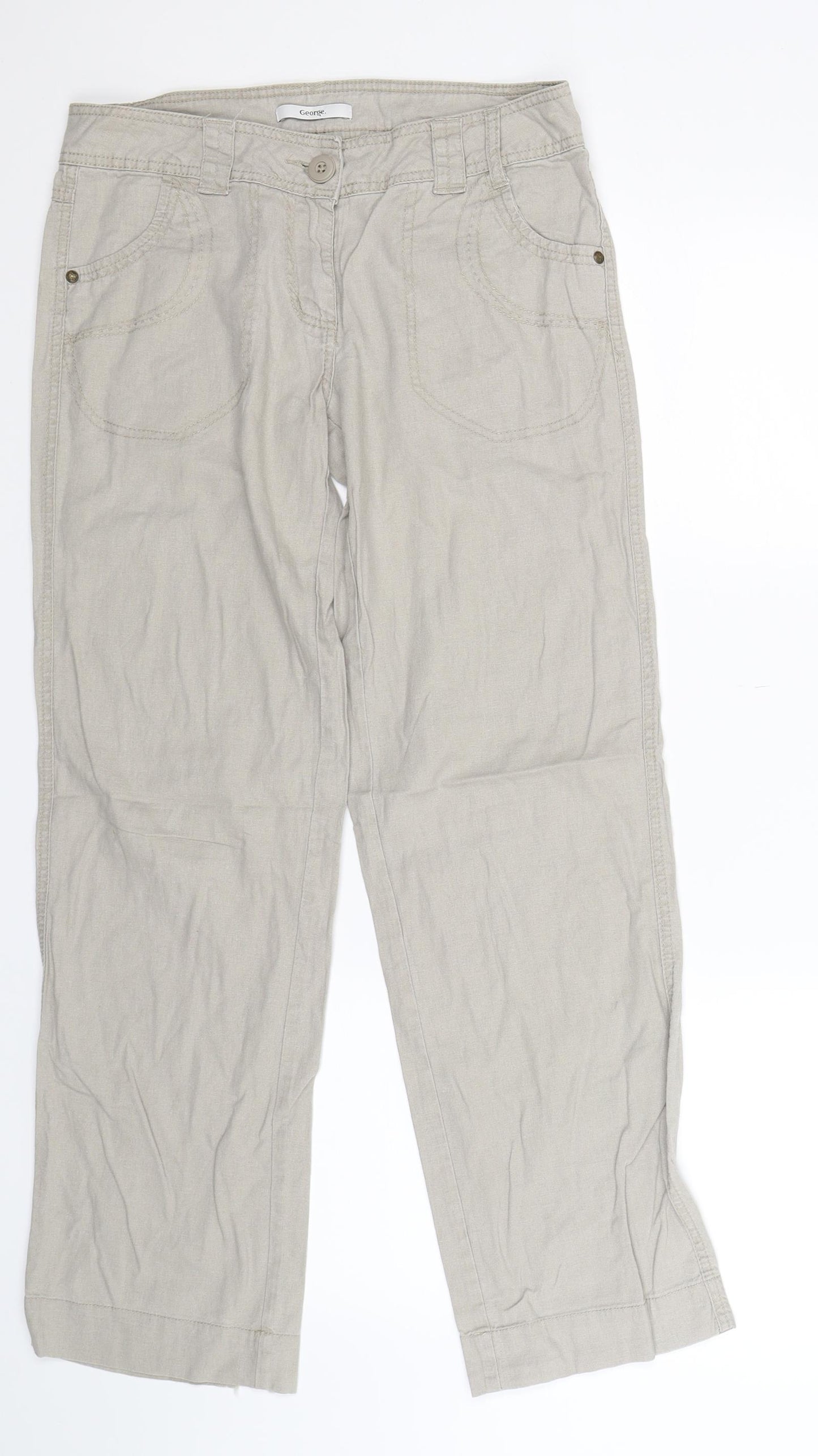 George Womens Grey   Trousers  Size 8 L30 in