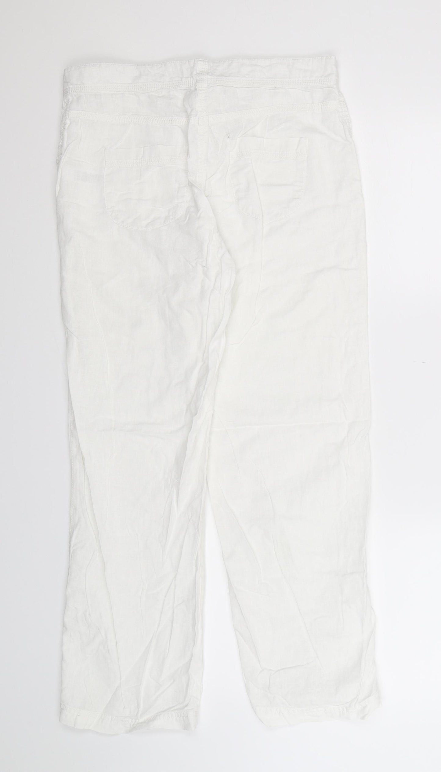 M&Co Womens White   Trousers  Size 10 L27 in