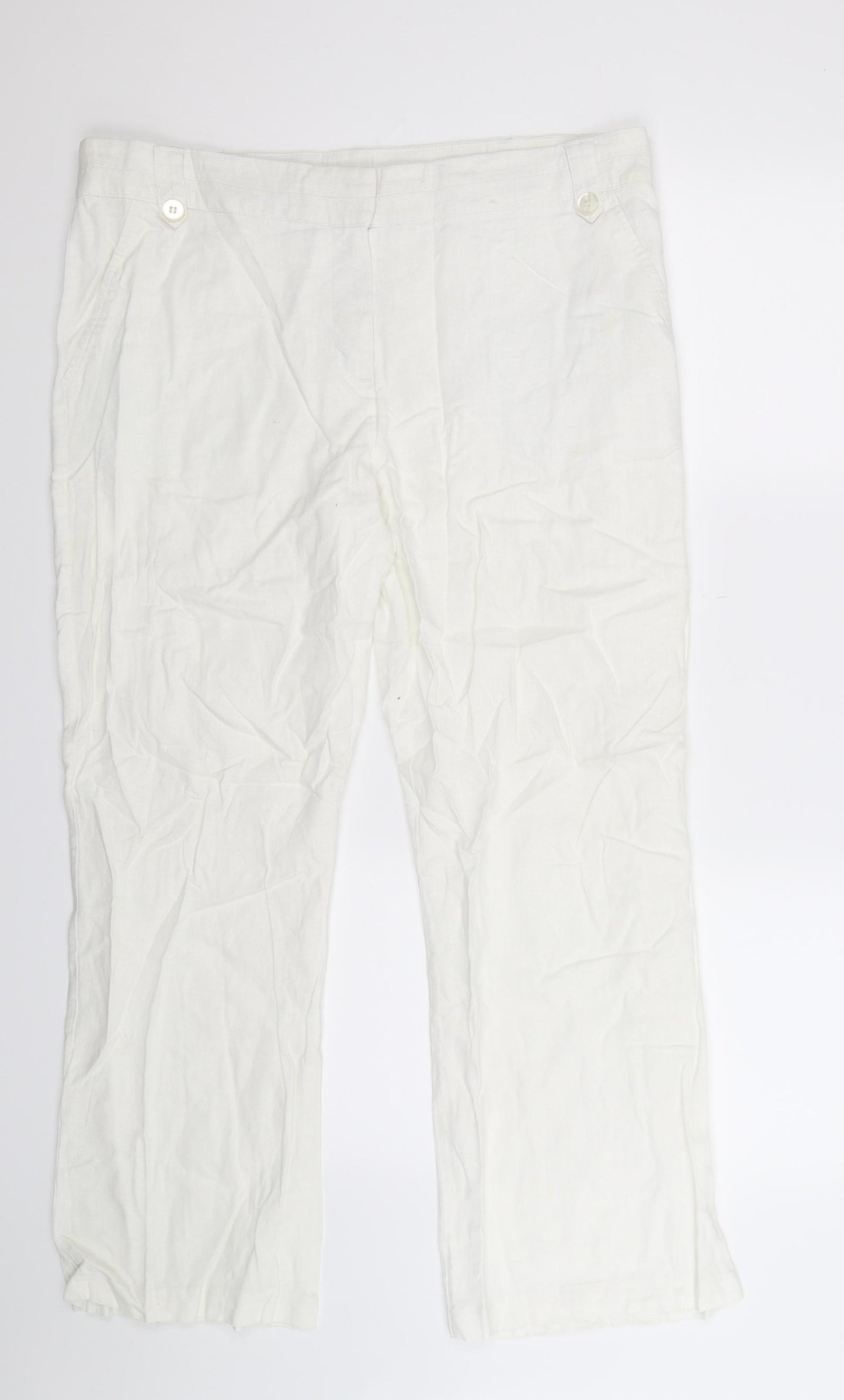 George Womens White   Trousers  Size 16 L29 in
