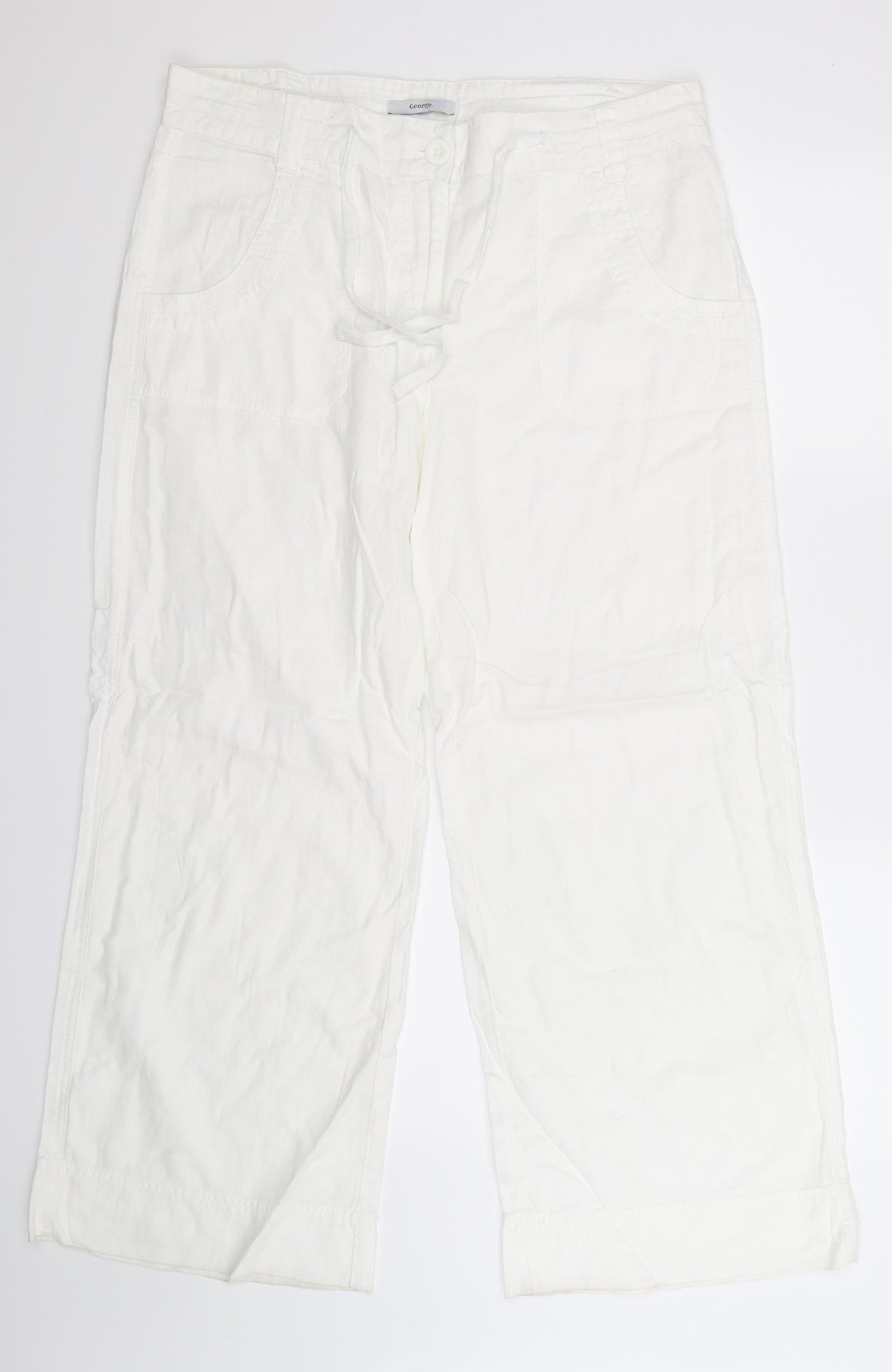 George Womens White   Trousers  Size 14 L30 in