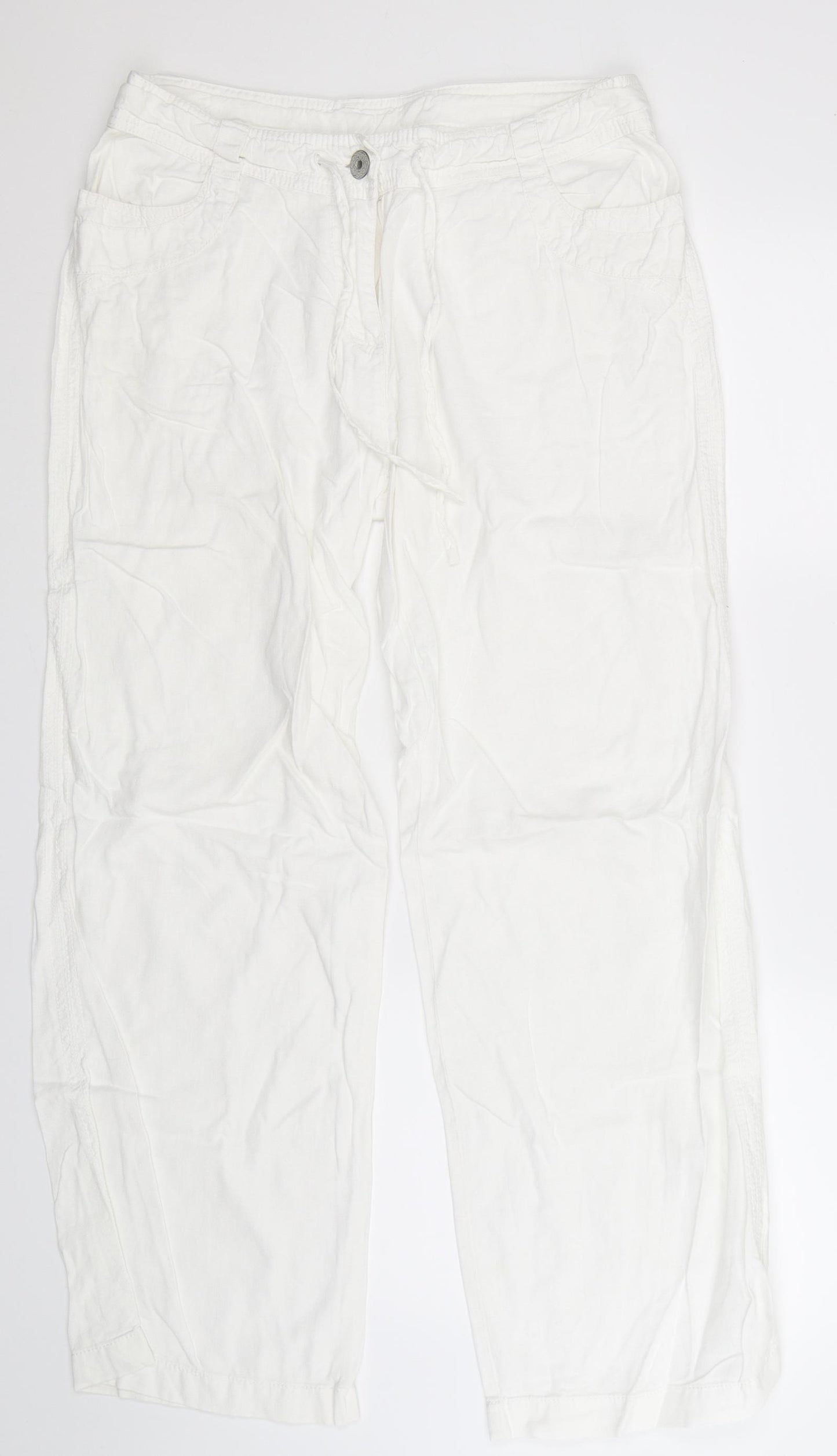 NEXT Womens White   Trousers  Size 12 L29 in