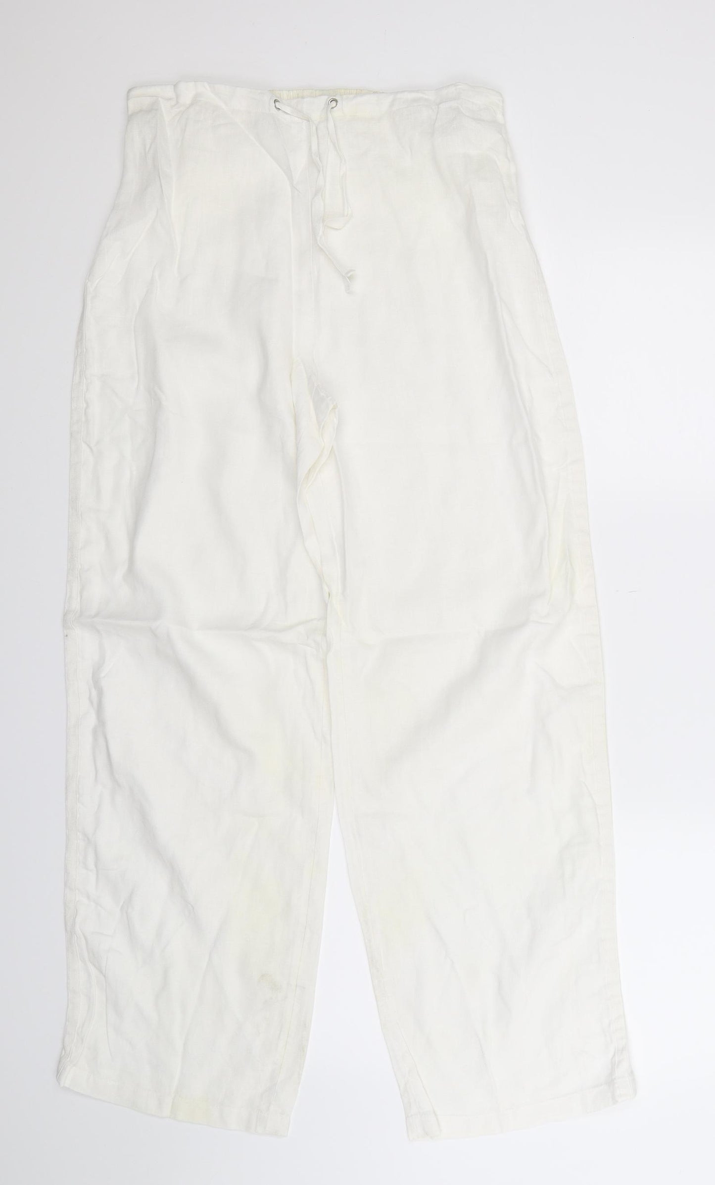 Linea Womens White   Trousers  Size 8 L30 in