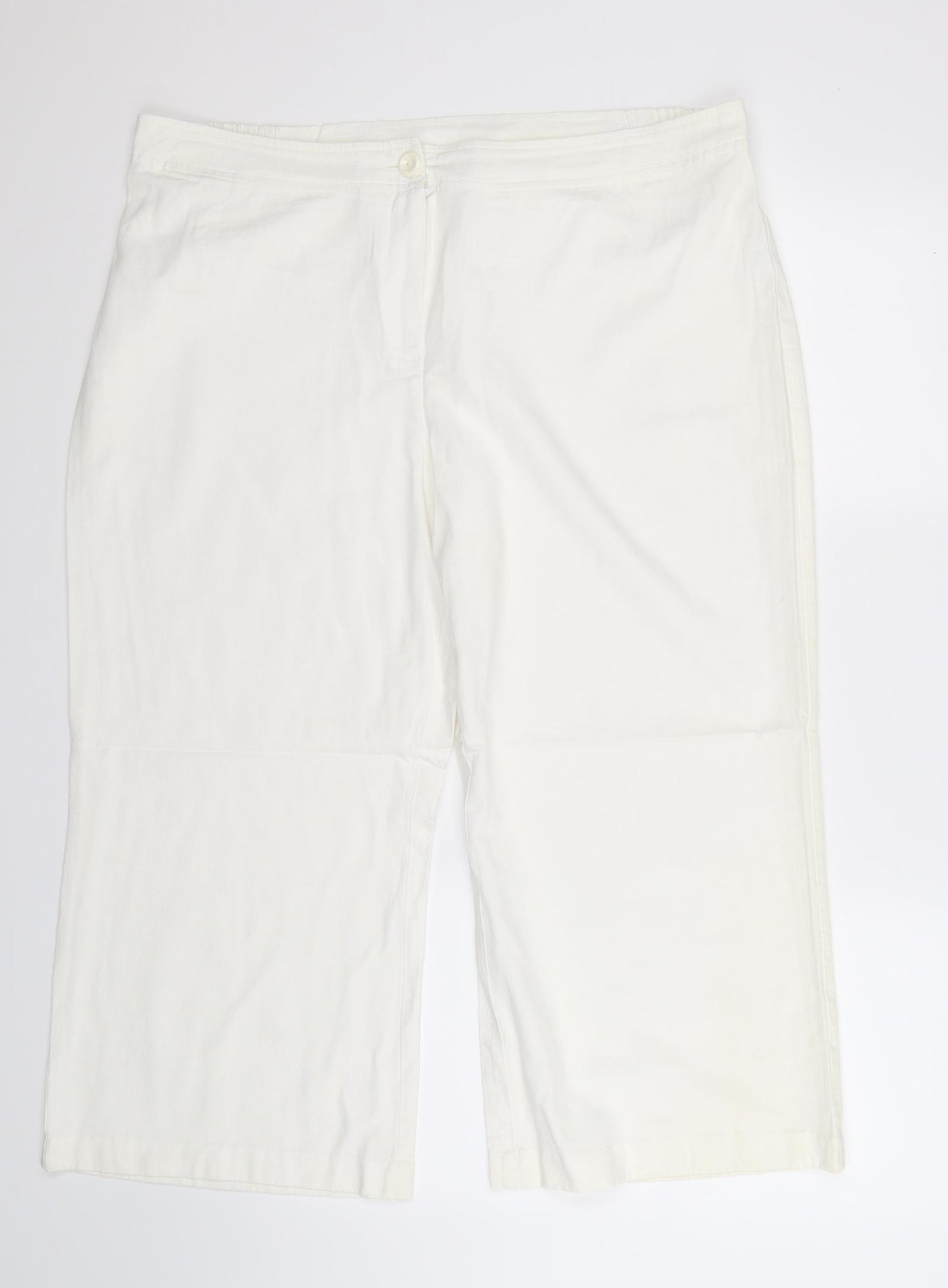 Agenda Womens White   Cropped Trousers Size 20 L23 in