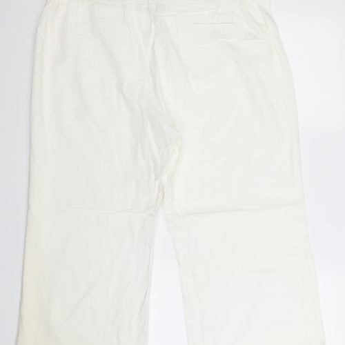 Agenda Womens White   Cropped Trousers Size 20 L23 in