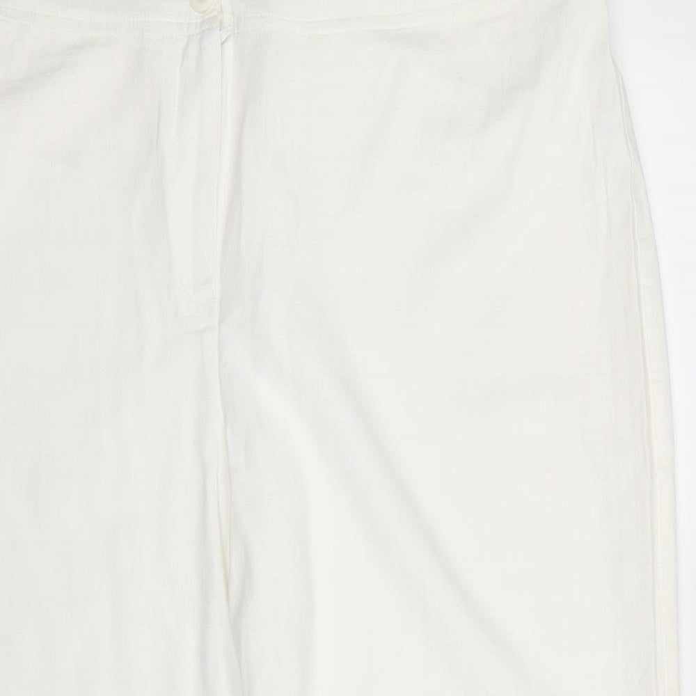 Agenda Womens White   Cropped Trousers Size 20 L23 in