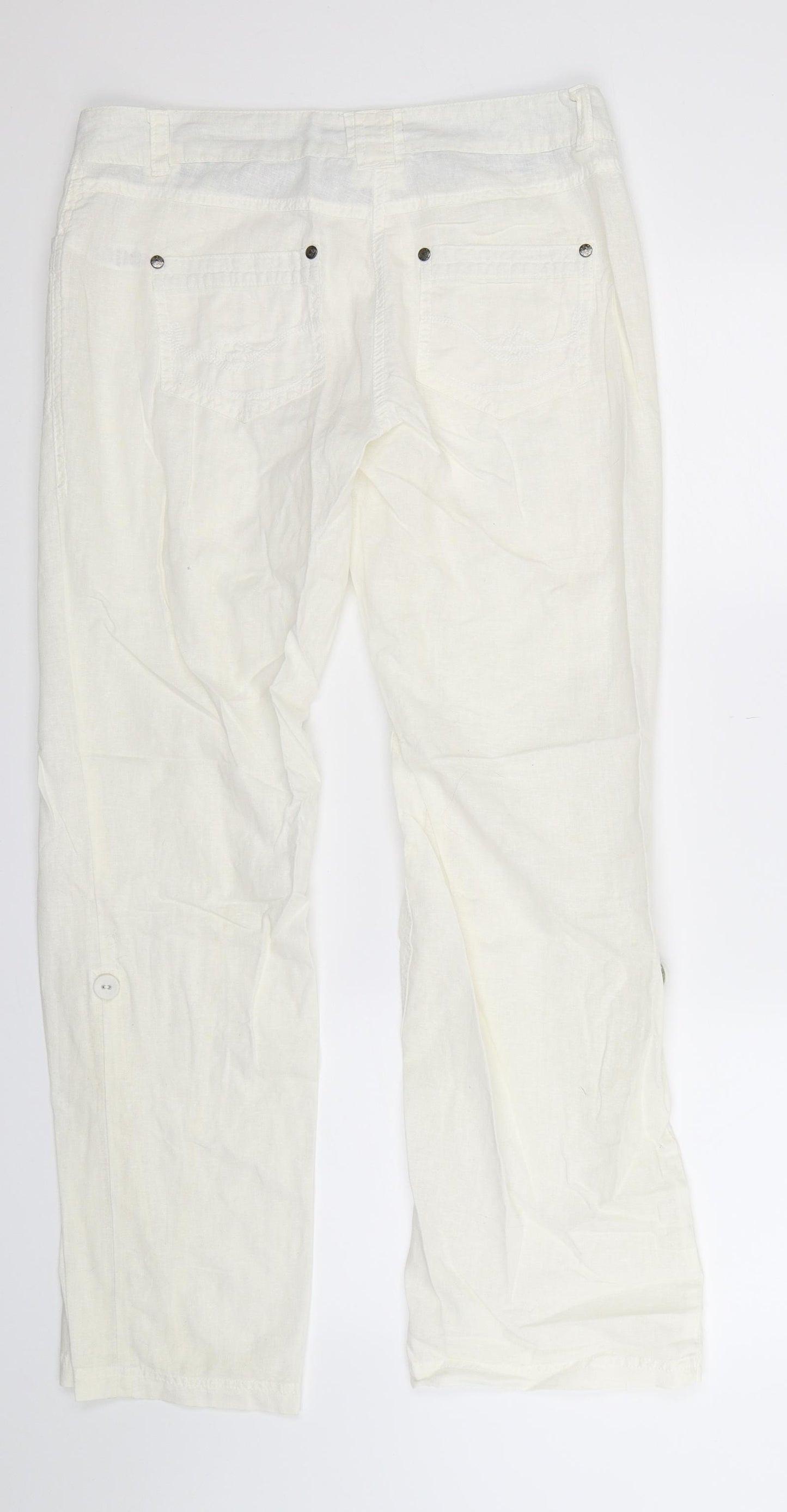 BHS Womens White   Trousers  Size 10 L30 in