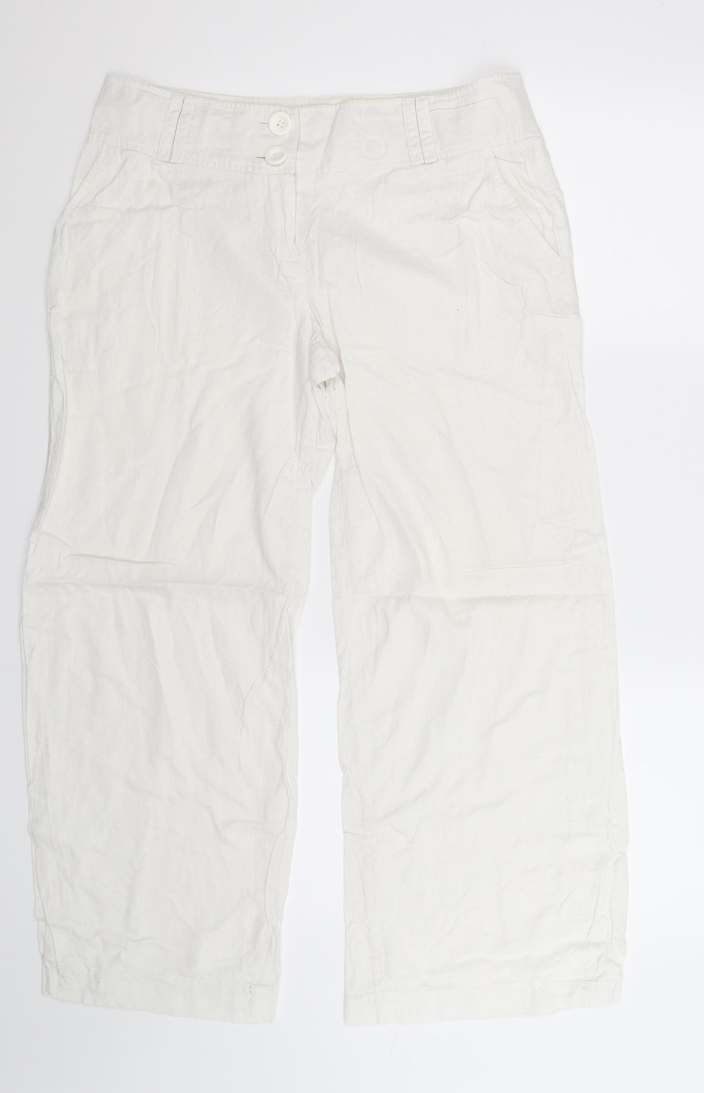 Dorothy Perkins Womens White   Trousers  Size 14 L27 in