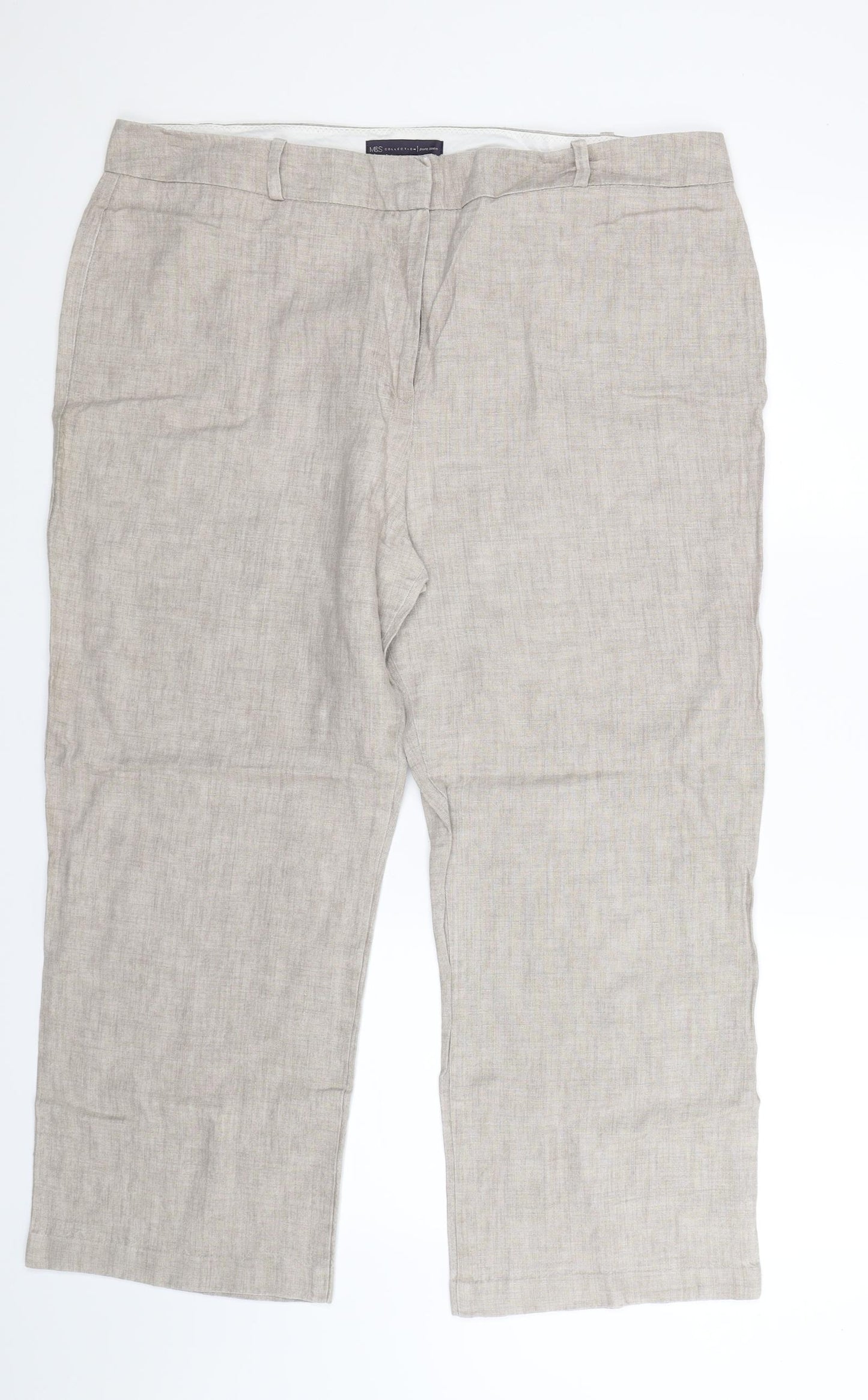 Marks and Spencer Womens Grey   Trousers  Size 18 L25 in
