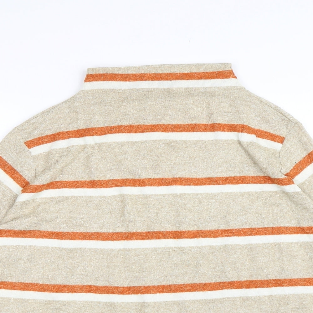 TU Womens Brown Striped Knit Pullover Jumper Size 14