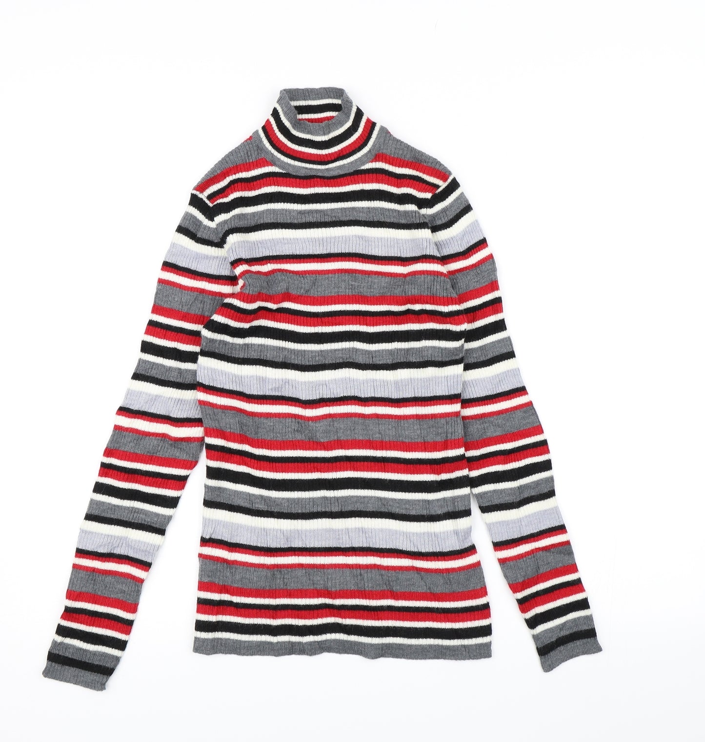 Damart Womens Grey Striped Knit Pullover Jumper Size 8